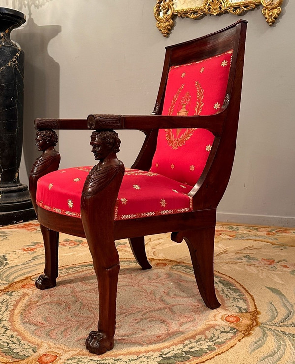 Bernard Molitor, Mahogany armchair Consulate period circa 1800