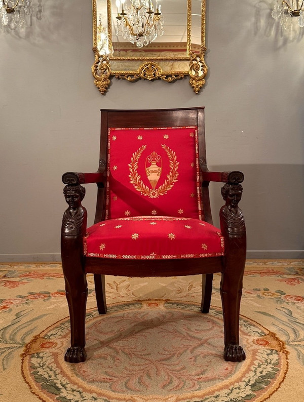 Bernard Molitor, Mahogany armchair Consulate period circa 1800