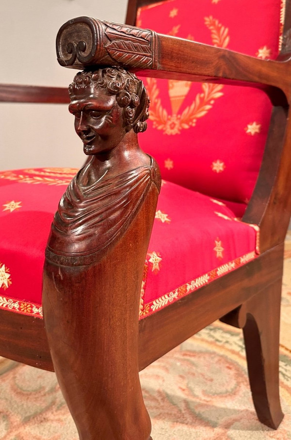 Bernard Molitor, Mahogany armchair Consulate period circa 1800