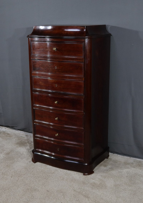 Semainier desk in rosewood, Napoleon III period - Mid-19th century