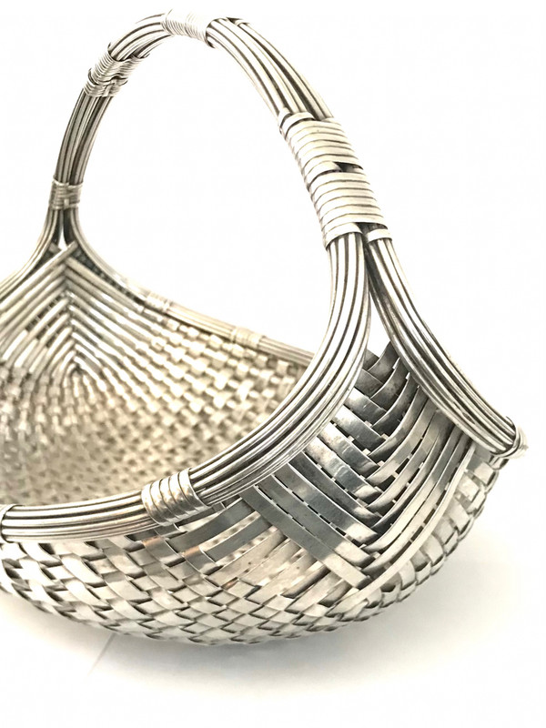 Vannerie fruit basket attributed to Christofle silverware