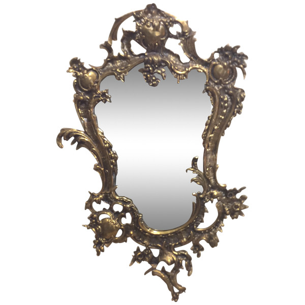 Louis XV style gilt bronze contour mirror