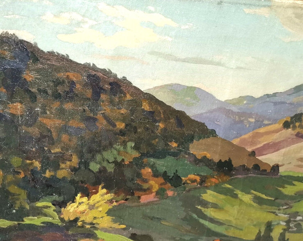 Painting oil on canvas mountain landscape signed Henri MARCHAL (Nancy, 1878-1942)