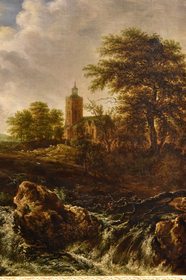 Wooded Landscape With Waterfall, Jacob Van Ruisdael (haarlem 1628-amsterdam 1682) Attributable