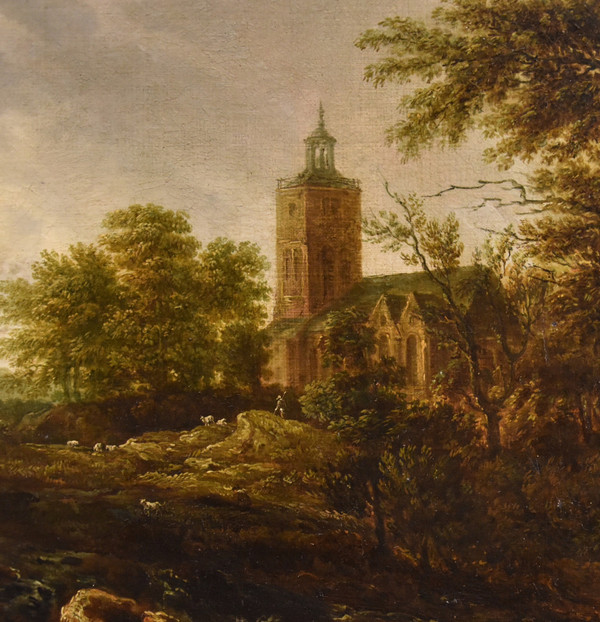 Wooded Landscape With Waterfall, Jacob Van Ruisdael (haarlem 1628-amsterdam 1682) Attributable