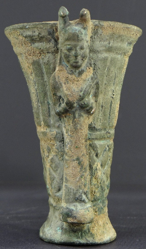 Mesopotamia, Probably Bronze Age, Rare Bronze Rython Decorated With Divinities.