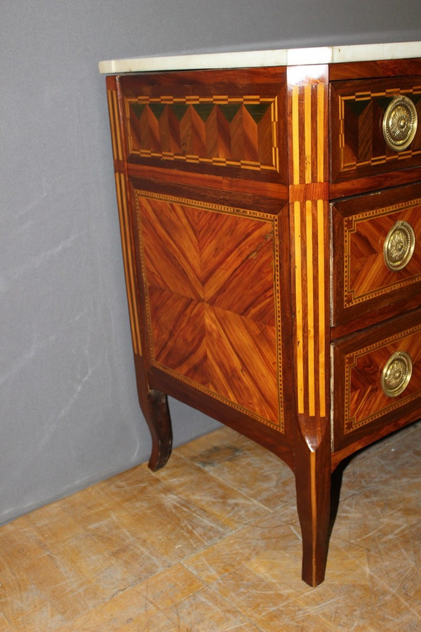 18th Century Transition Inlaid Chest Of Drawers