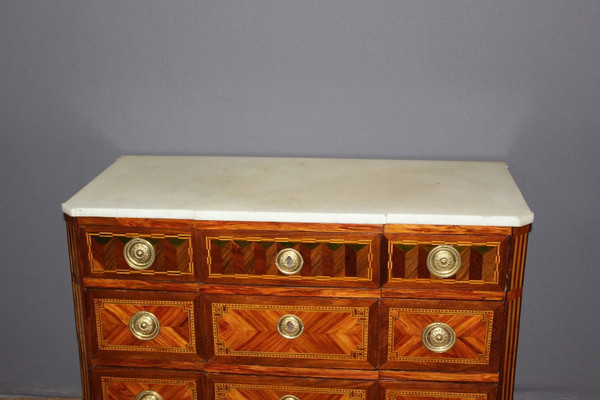 18th Century Transition Inlaid Chest Of Drawers