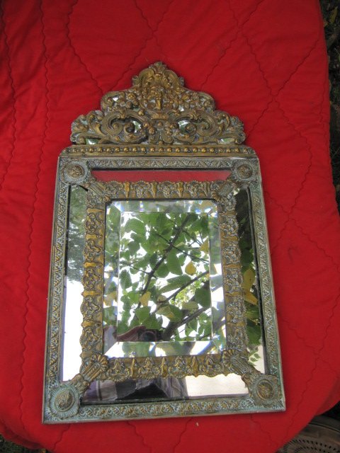 Louis XIV style 19th century pediment mirror