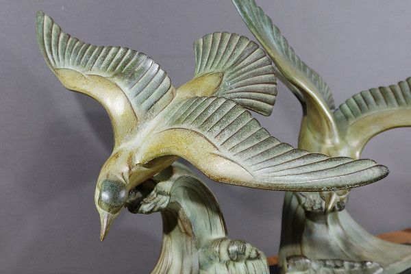 Large Regule "Les Mouettes", attributed to I.Rochard, Art Deco - 1940