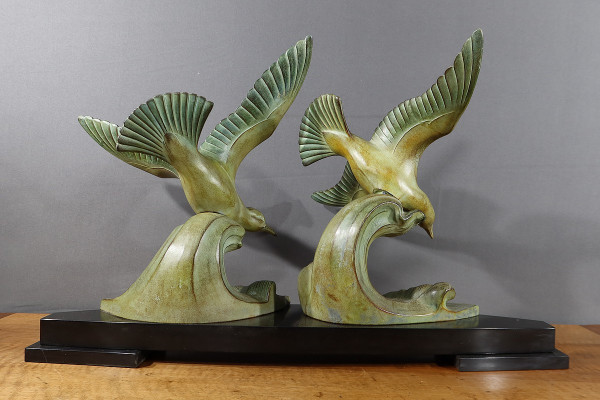 Large Regule "Les Mouettes", attributed to I.Rochard, Art Deco - 1940