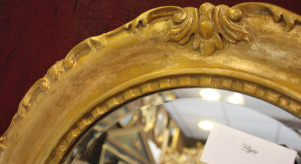 Ø 47 Cm, Miroir Rond De Style Louis XV, Glace Biseautée