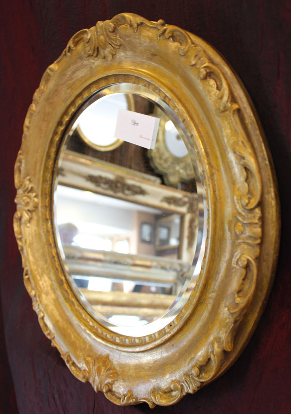 Ø 47 Cm, Miroir Rond De Style Louis XV, Glace Biseautée