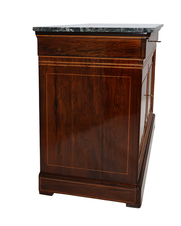 Charles X period rosewood chest of drawers with doors