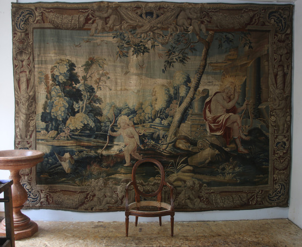 Important tapestry, Apollo Et Cupidon, Atelier du Faubourg St Marcel, circa 1635-1650