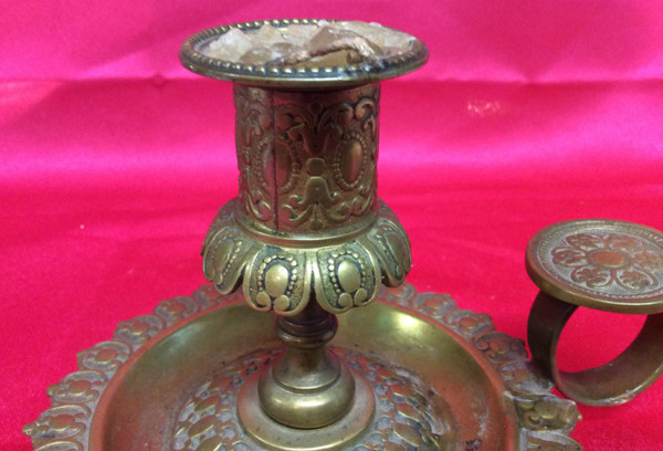 Bronze hand candlestick 19th century