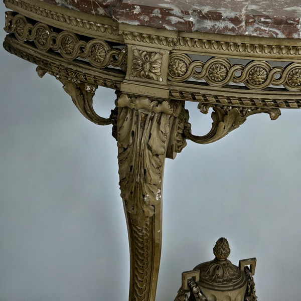 Napoleon III period Louis XVI lacquered console table