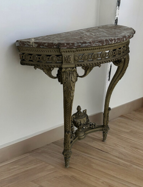 Napoleon III period Louis XVI lacquered console table