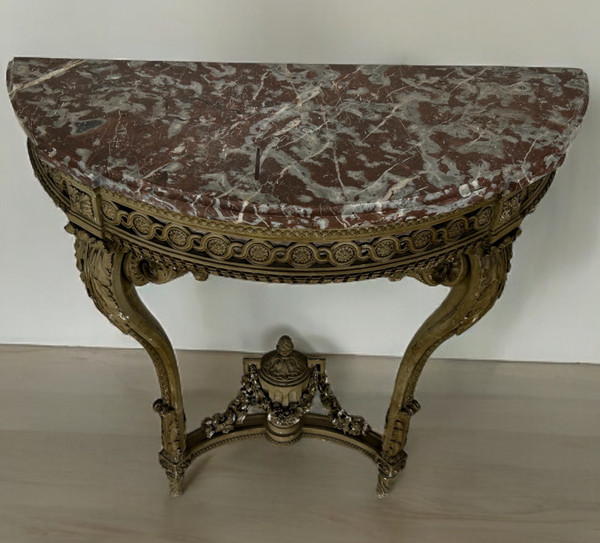 Napoleon III period Louis XVI lacquered console table