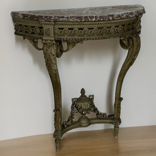 Napoleon III period Louis XVI lacquered console table