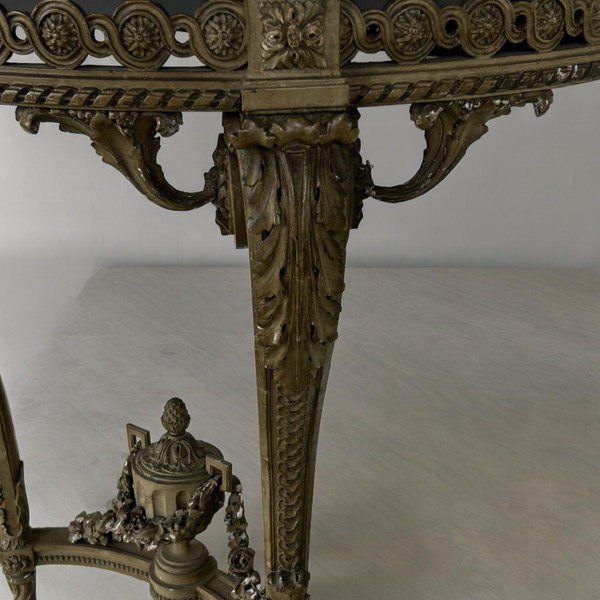 Napoleon III period Louis XVI lacquered console table