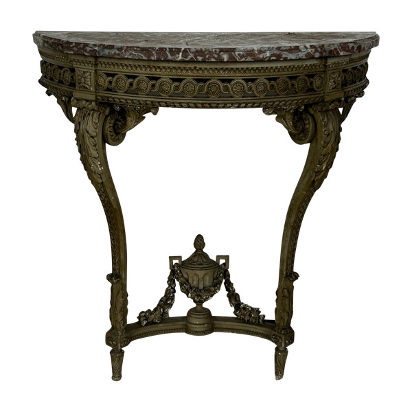 Napoleon III period Louis XVI lacquered console table