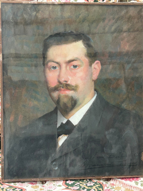 François Maurice Lard (1864-1908) Portrait - Pastel Signé Daté 1904