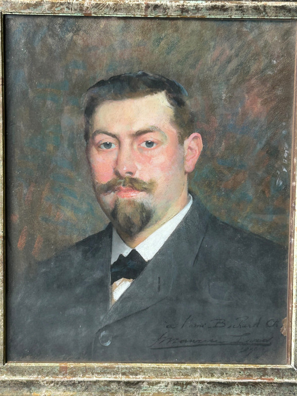 François Maurice Lard (1864-1908) Portrait - Pastel Signé Daté 1904