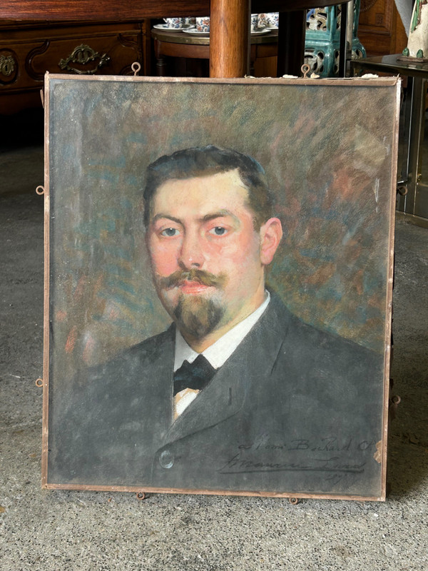 François Maurice Lard (1864-1908) Portrait - Pastel Signé Daté 1904