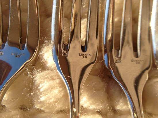 12 silver plated cake forks from the 50's ERCUIS silverware