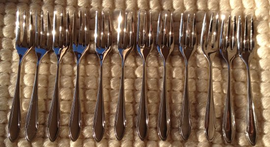 12 silver plated cake forks from the 50's ERCUIS silverware