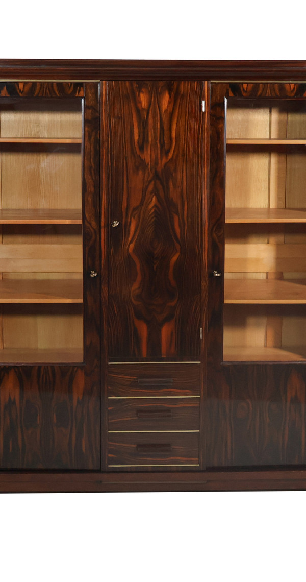 Art Deco macassar ebony bookcase