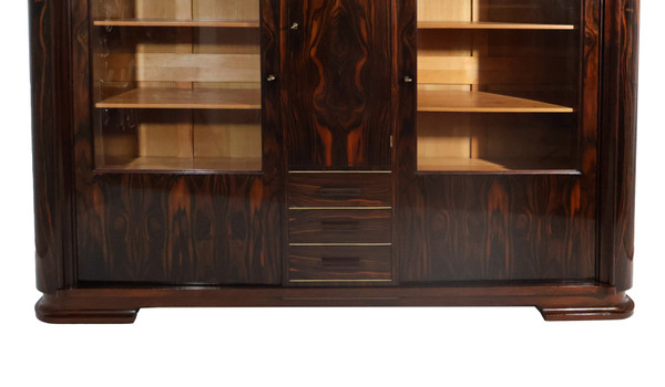 Art Deco macassar ebony bookcase