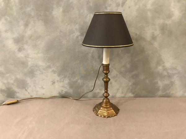 Candlestick mounted as an 18th century lamp