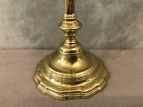 19th century polished bronze candlestick