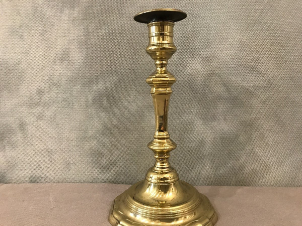 19th century polished bronze candlestick