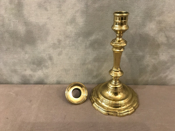 19th century polished bronze candlestick