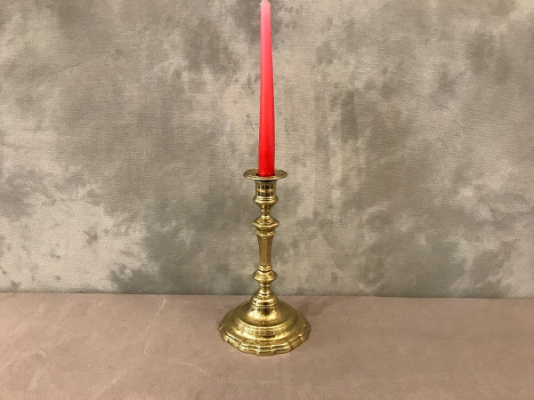 19th century polished bronze candlestick