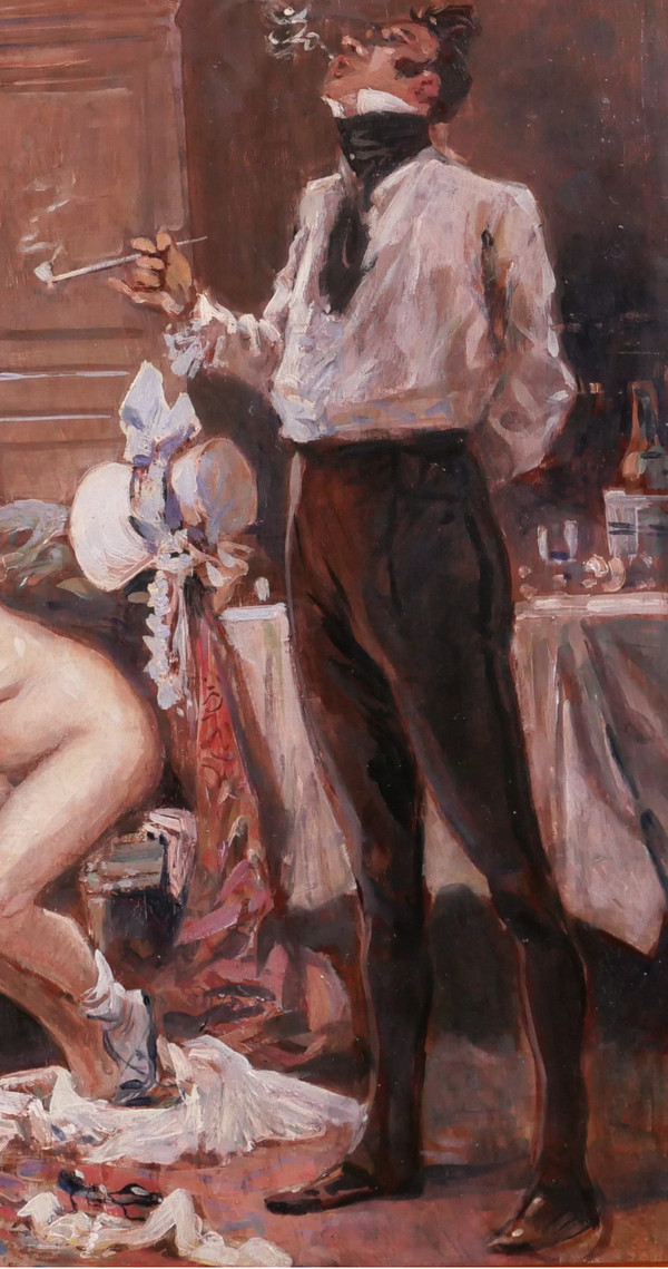 Georges CONRAD 1874-1936 Le départ en voyage de l'homme aimé, painting, circa 1900