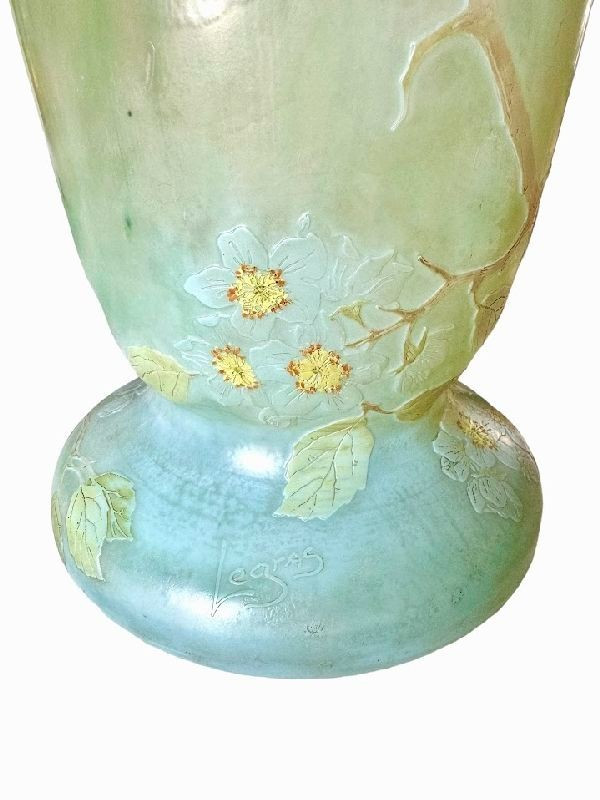 Legras Monumental Vase "Apple Blossoms"