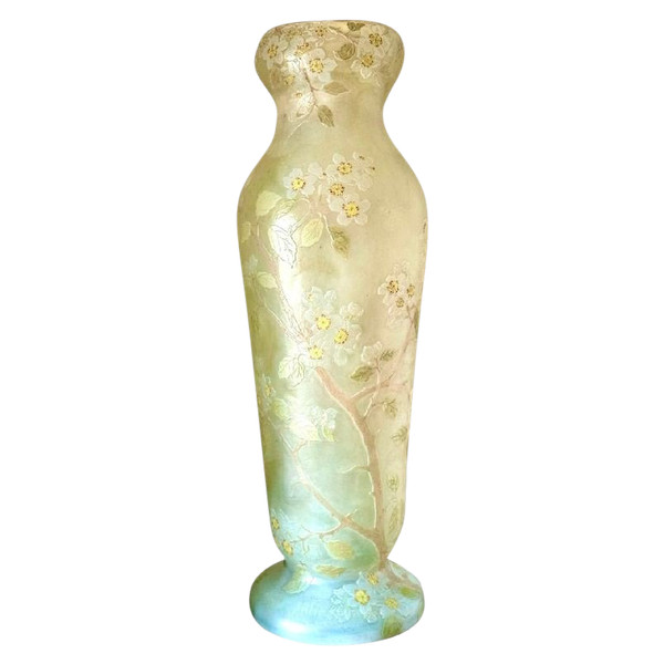 Legras Monumental Vase "Apple Blossoms"