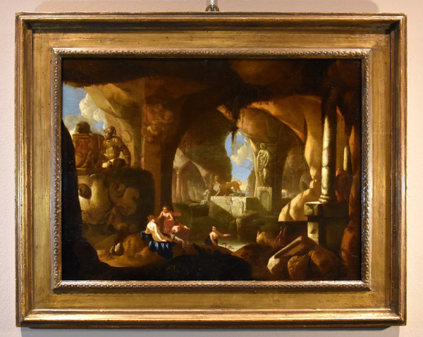 Diana And The Nymphs Bathing In A Cave, Jacques Muller (utrecht 1630 - 1680) Signed: 'j. Muller