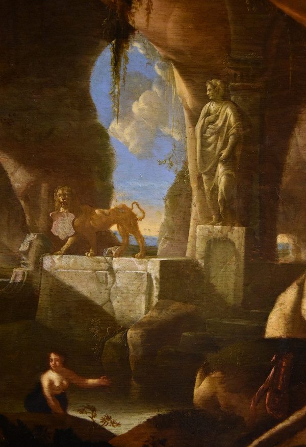 Diana And The Nymphs Bathing In A Cave, Jacques Muller (utrecht 1630 - 1680) Signed: 'j. Muller