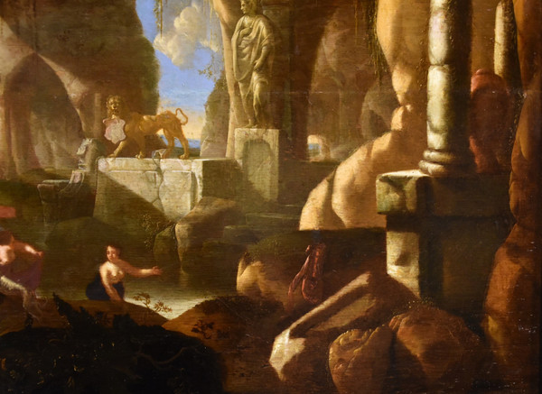 Diana And The Nymphs Bathing In A Cave, Jacques Muller (utrecht 1630 - 1680) Signed: 'j. Muller