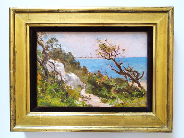 Oil Painting Mediterranean Landscape 19th C