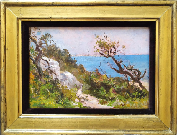 Oil Painting Mediterranean Landscape 19th C