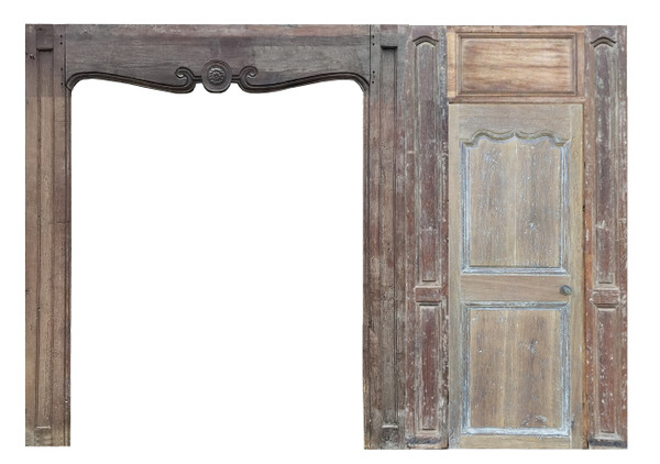 18th Century Woodwork Trumeau In Oak And Other Woodwork Old Doors