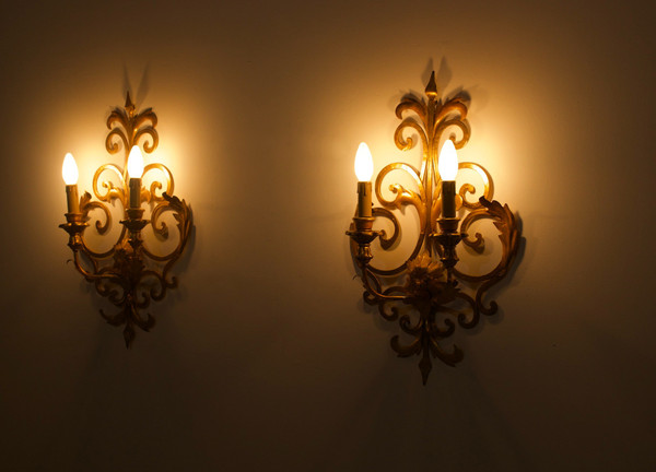 Large Florentine sconces (3 pairs)