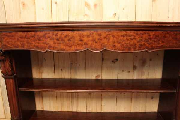 Large 19th century dappled mahogany console table