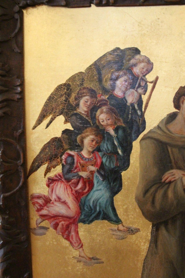 Painting Of Saint Francis Of Assisi With Angels By Sandro Botticelli